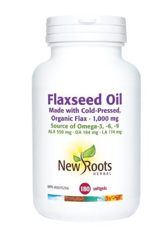 New Roots Flaxseed Oil 1000mg (180 softgels)