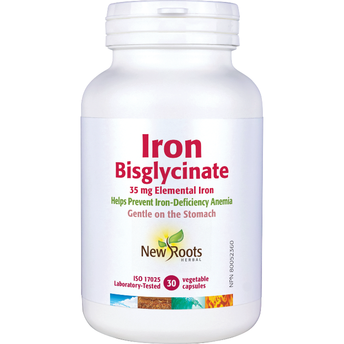 New Roots Herbal Iron Bisglycinate 35mg Elemental Iron