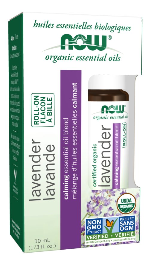 NOW Lavender Essential Oil Blend, Organic Roll - On (10mL)