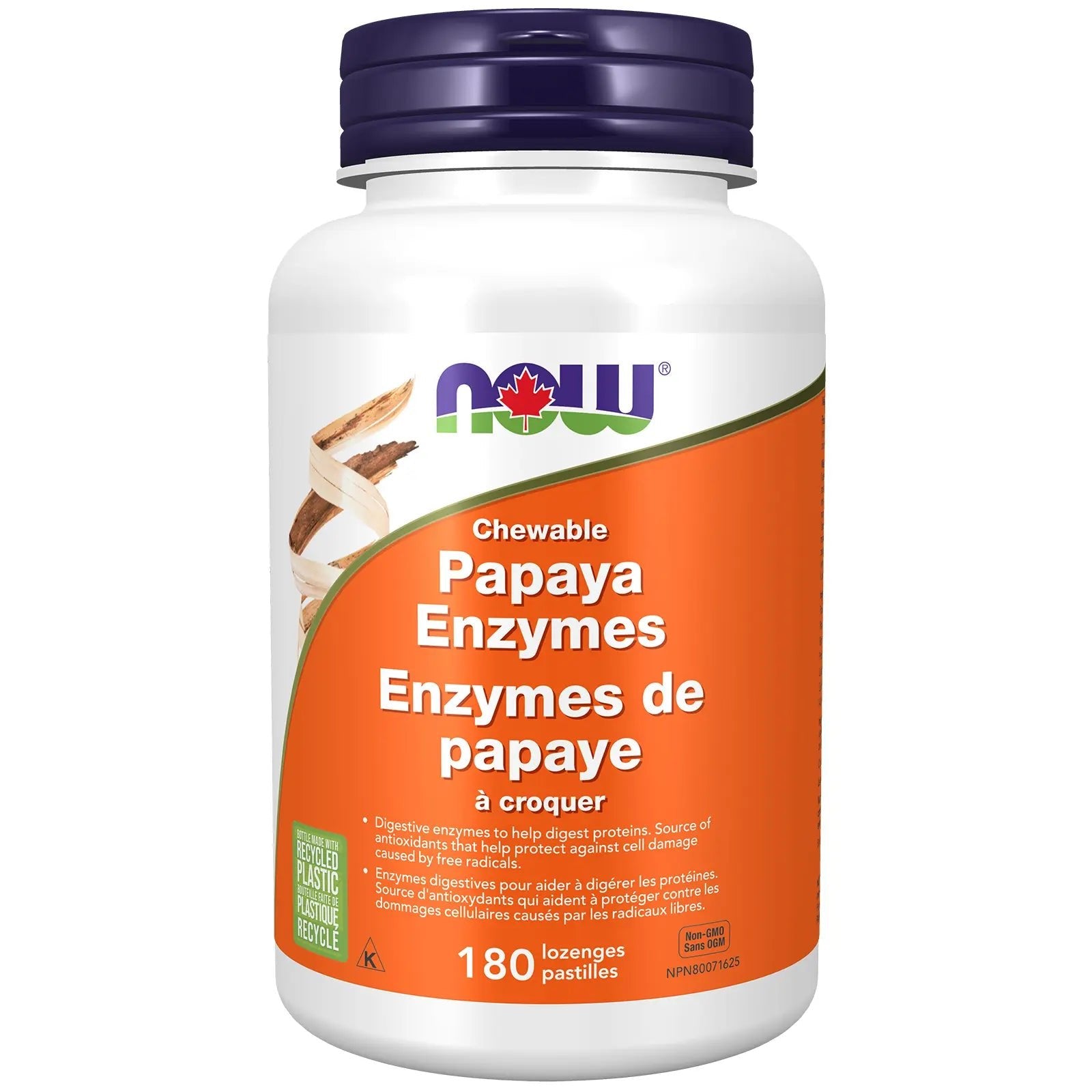 NOW Papaya Enzymes Chewable (180 Lozenges)