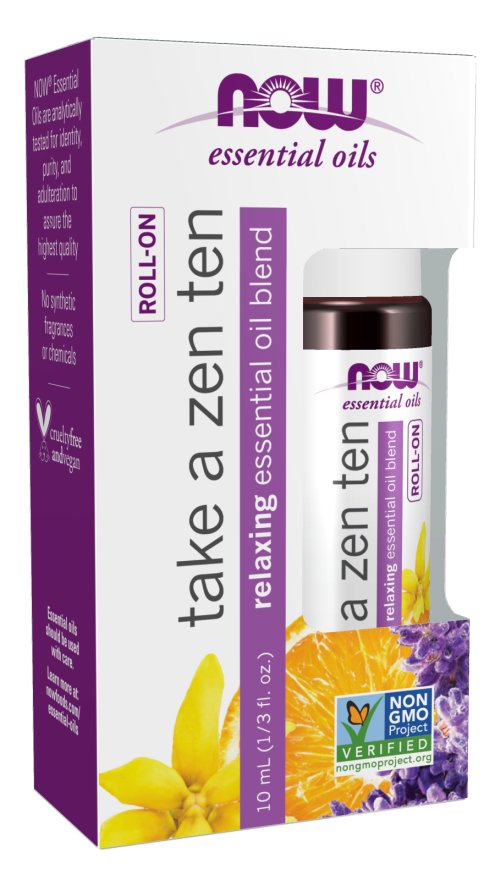 NOW Take A Zen Ten Essential Oil Blend Roll - On(10mL)