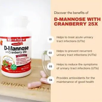 Nutridom D - Mannose With Cranberry 25X (60 Vcaps)