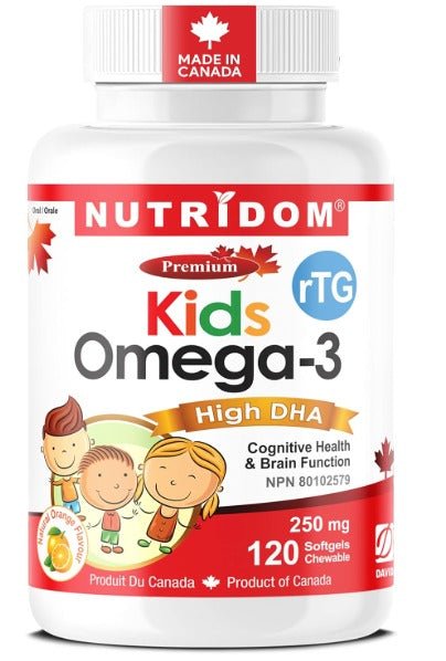 Nutridom Kids Omega - 3 with High DHA (120 Chewable Softgels)