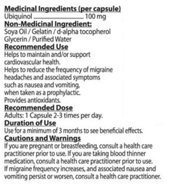 Nutridom UBIQUINOL 100 Active CoQ10 (30 softgels)