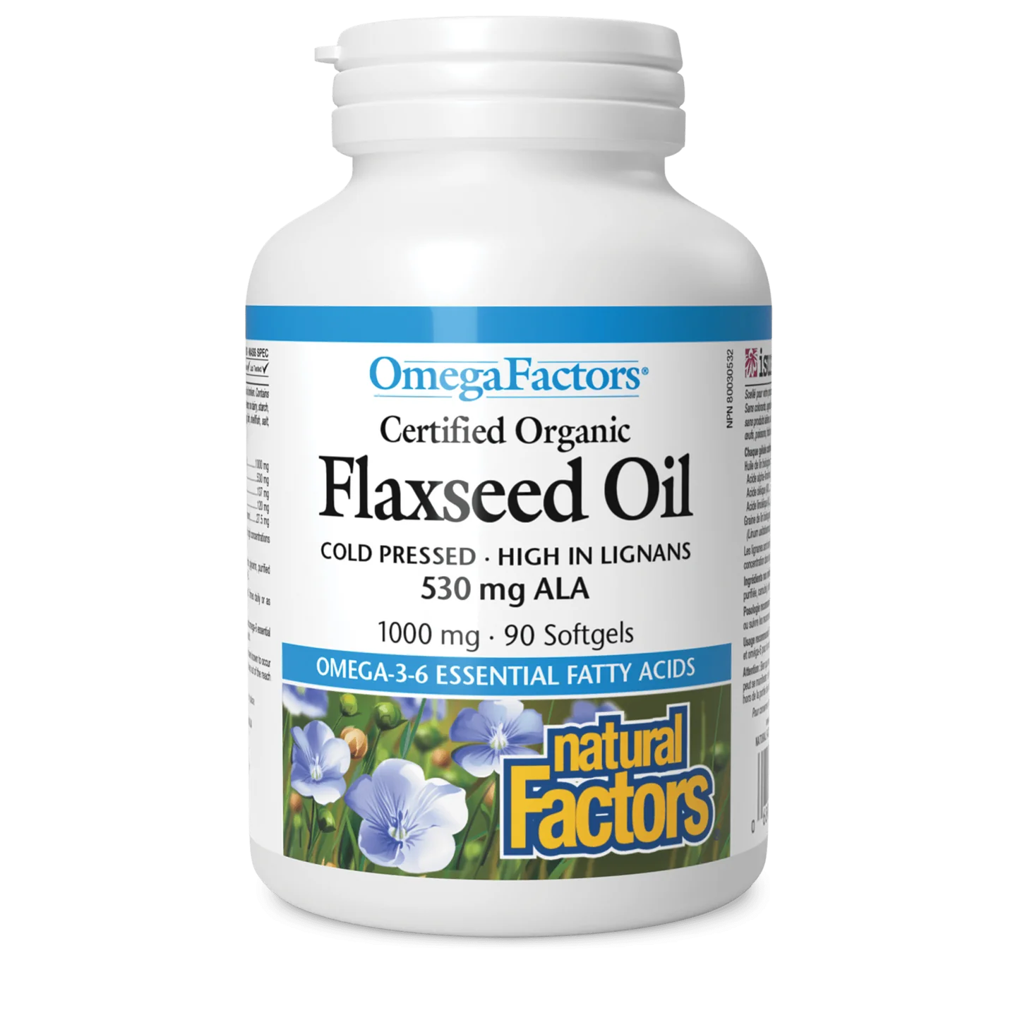 Natural Factors Flaxseed Oil Certified Organic 1000 mg (90 softgels)