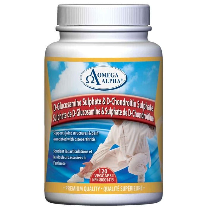 Omega Alpha D - Glucosamine Sulphate & Chondroitin Sulphate (120 Veggie Caps)