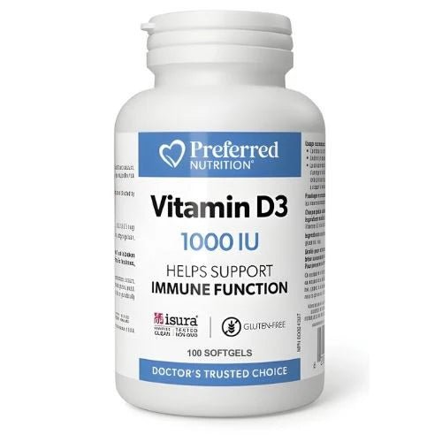 Preferred Nutrition Vitamin D3 1000 IU (100 Softgels)