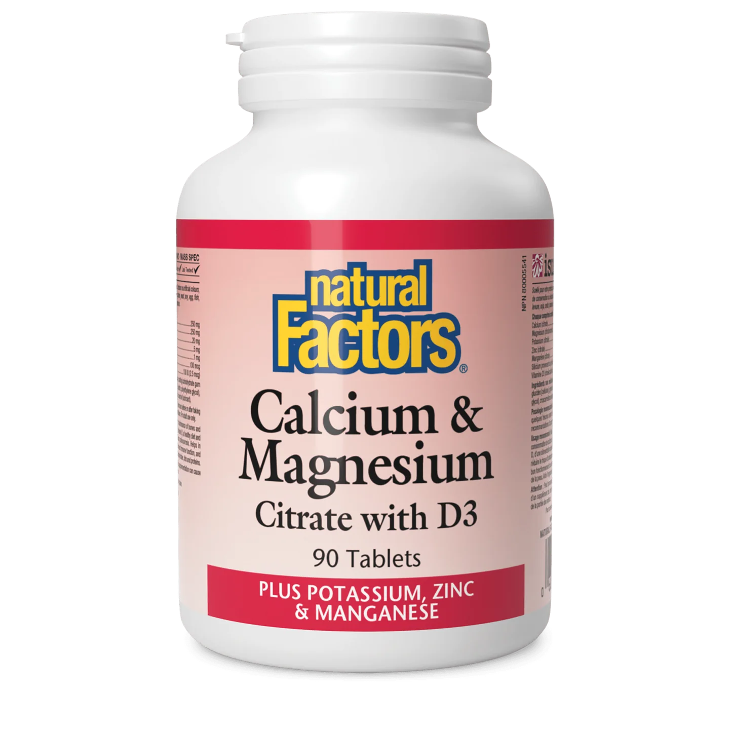 Natural Factors Calcium & Magnesium Citrate with D3 Plus (90 Tablets)
