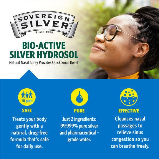 Sovereign Silver Bio - Active Silver Hydrosol (59 mL) - vertical Spray