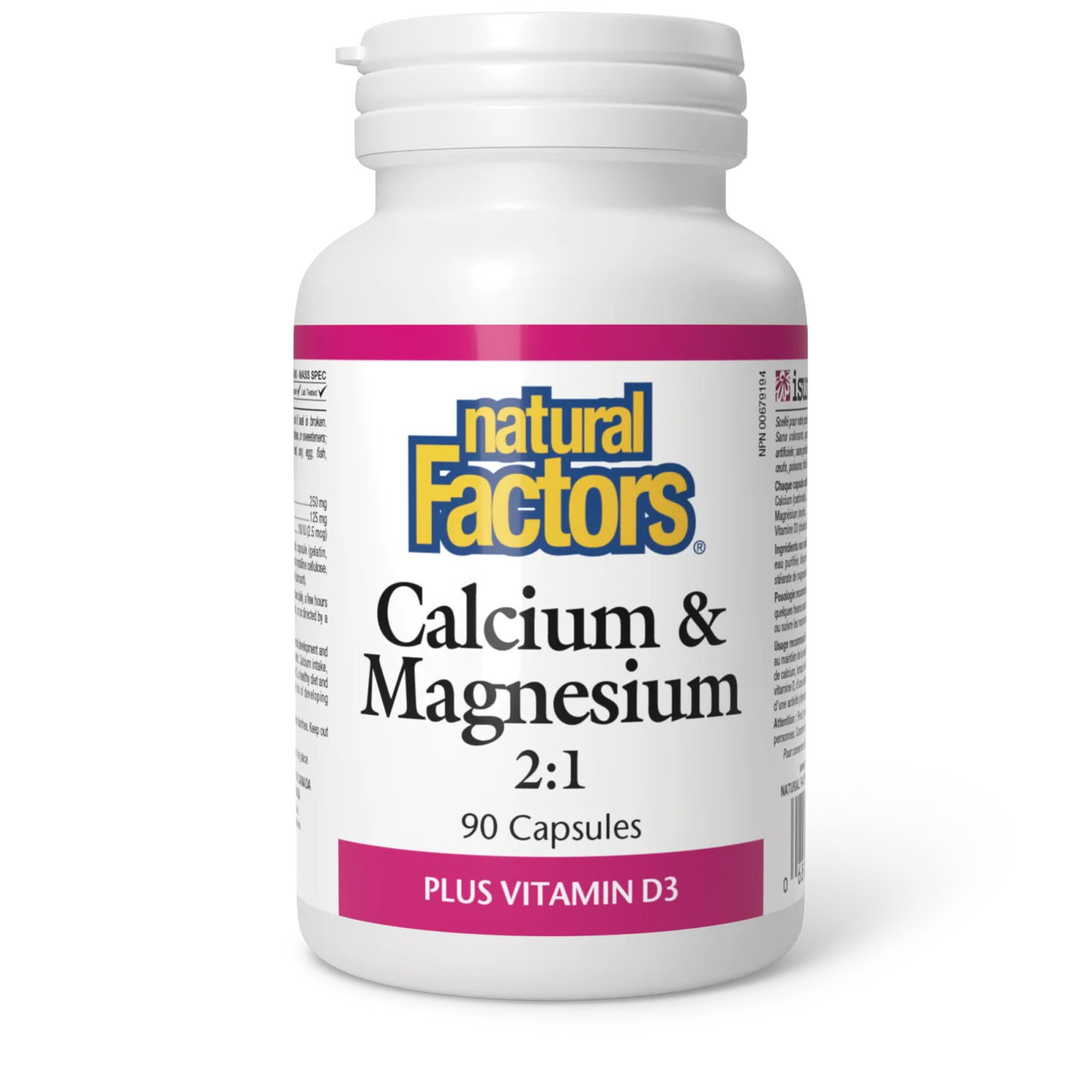 Natural Factors Calcium & Magnesium 2:1 Plus Vitamin D3 (90 caps)