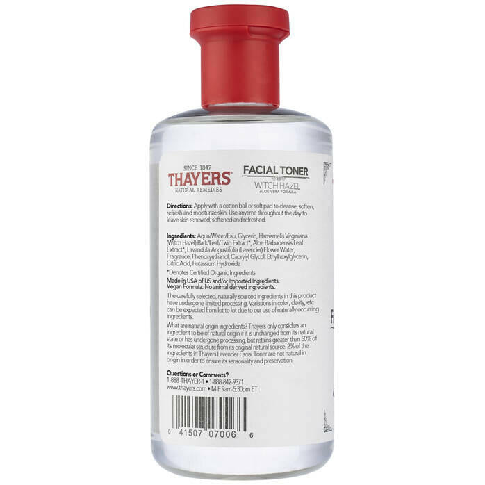 Thayers Alcohol Free Witch Hazel Aloe Vera Facial Toner - Lavender (355 mL)