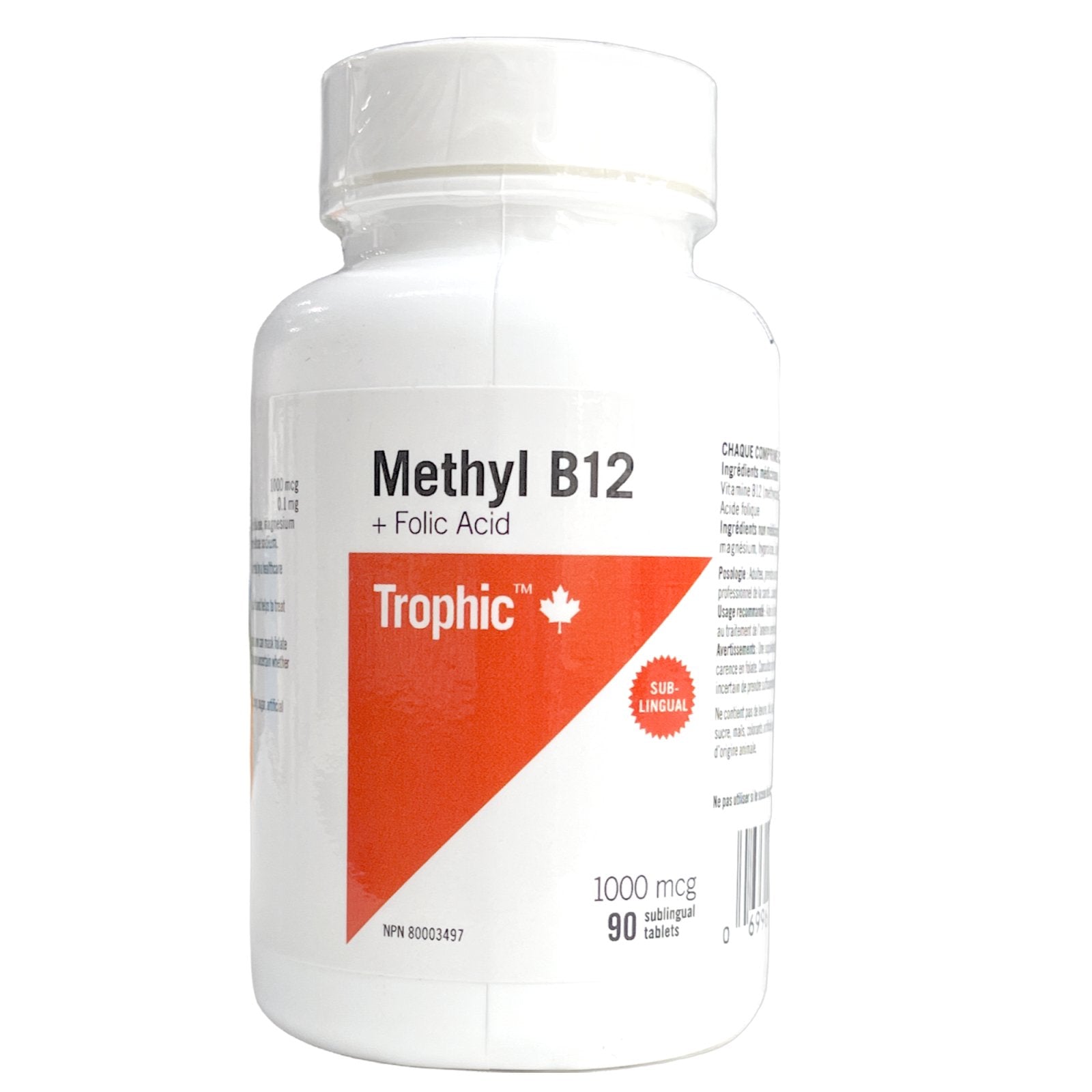 Trophic Methyl B12 + Folic 1000 mcg (90 tablets)