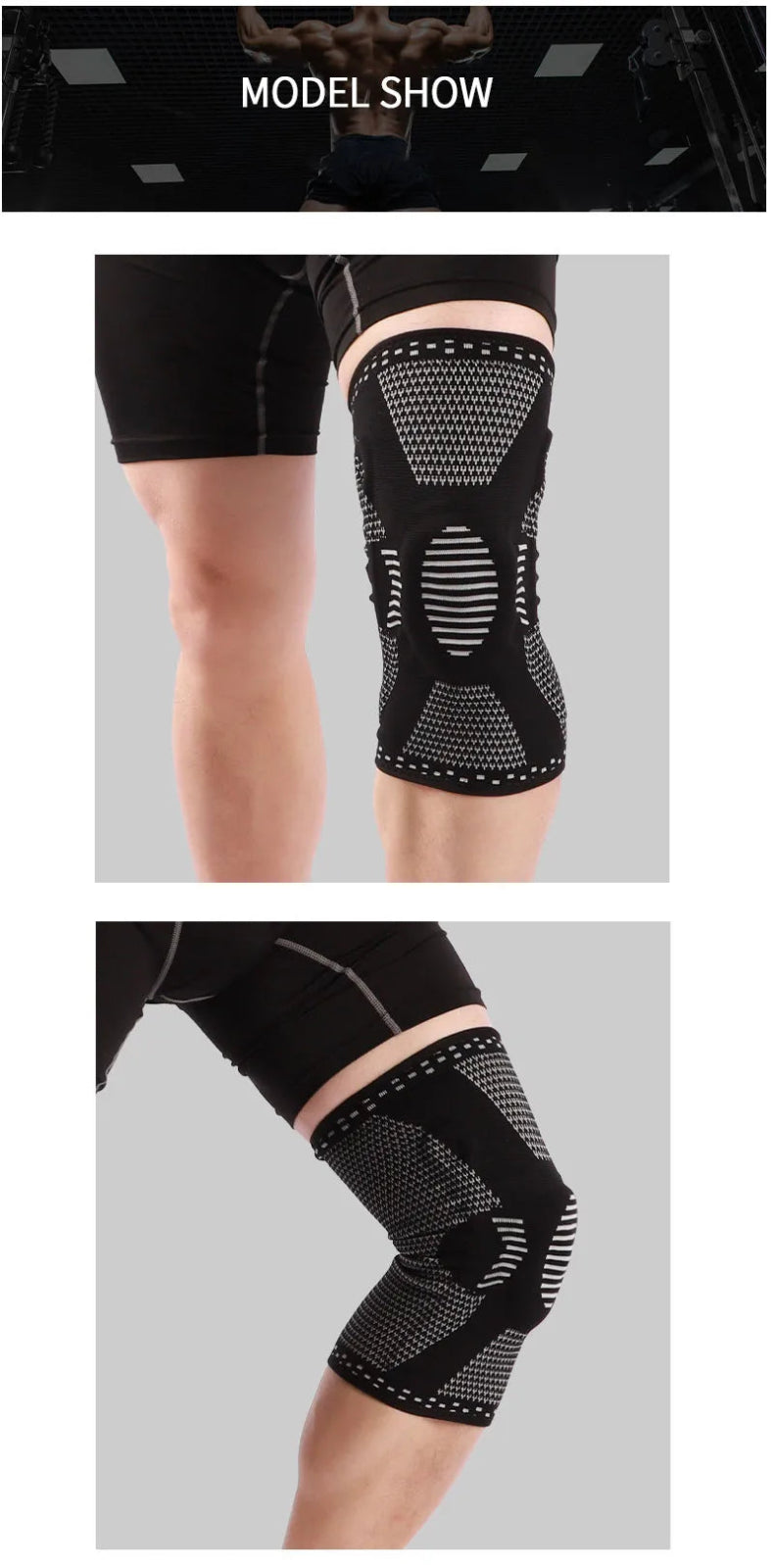Vis - Care Knee Brace - Silicone knitting elastic compression knee protection