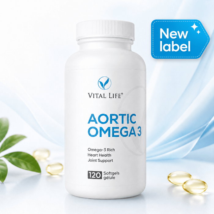 Vital Life Aortic Omega-3 95% Purity Fish Oil (120 Softgels)