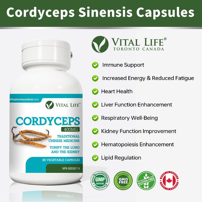 Vital Life Cordyceps 400mg (90 vcaps)