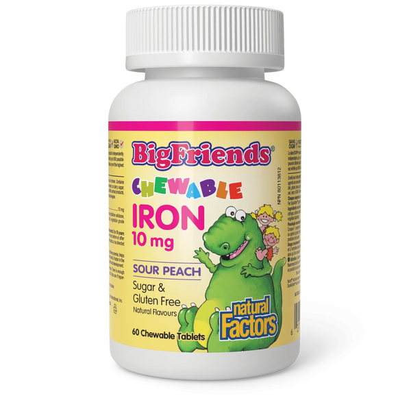Natural Factors BigFriends Chewable Iron 10 mg (60 chewables)