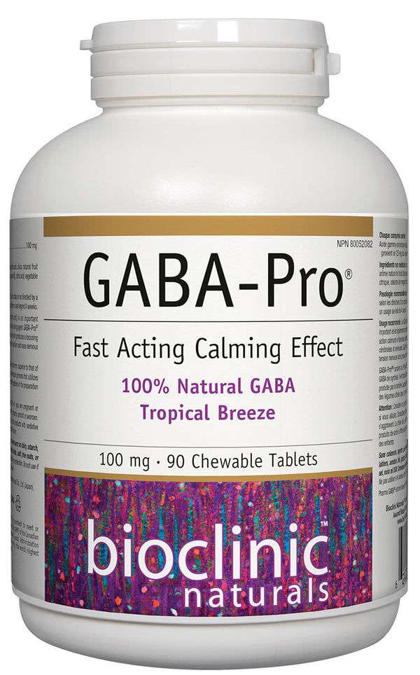 BioClinic Naturals GABA-Pro (90 chewable tablets) - Fast Acting Calm Effect