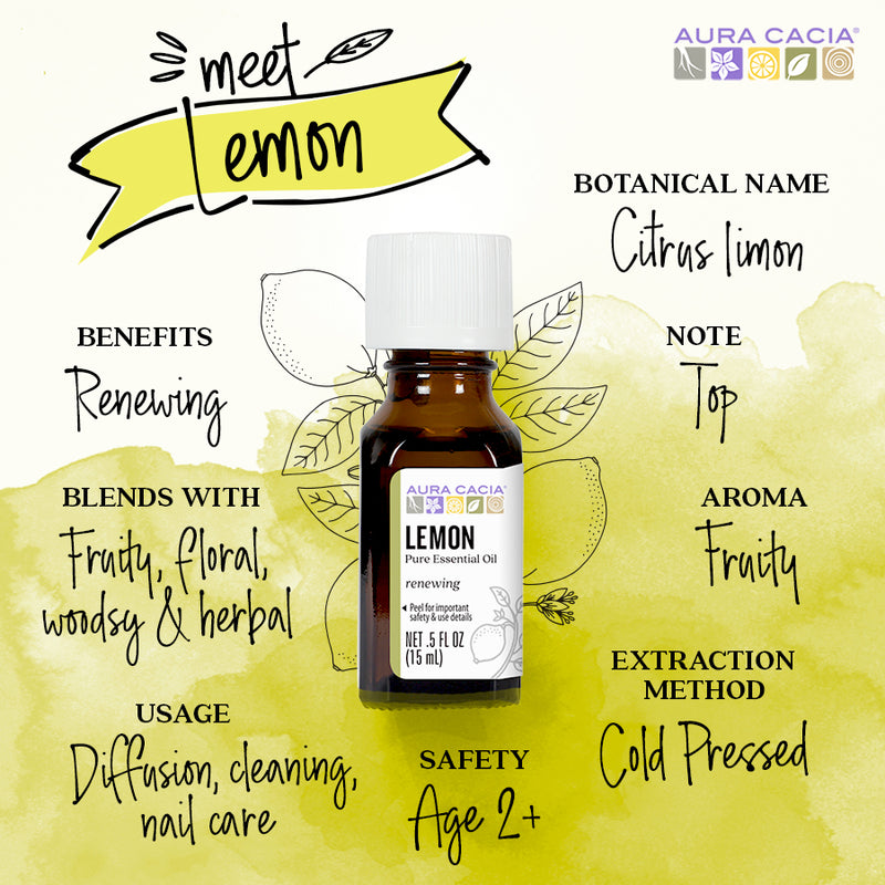 Aura Cacia Lemon Essential Oil (15 mL)