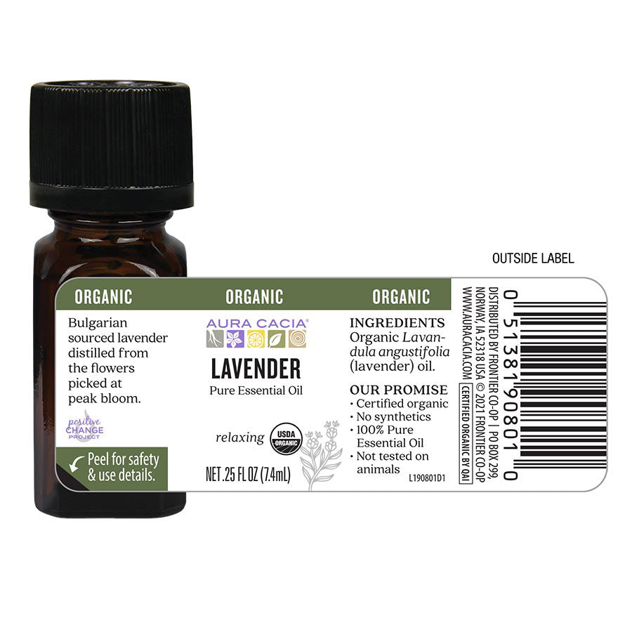Aura Cacia Organic Lavender Essential Oil (7.4 mL)