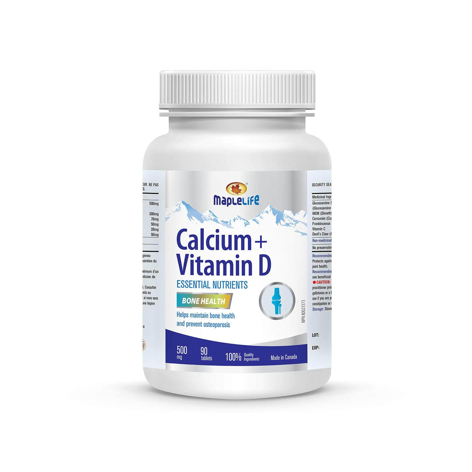 Maplelife Calcium 500 mg + VitaminD3 200 IU 