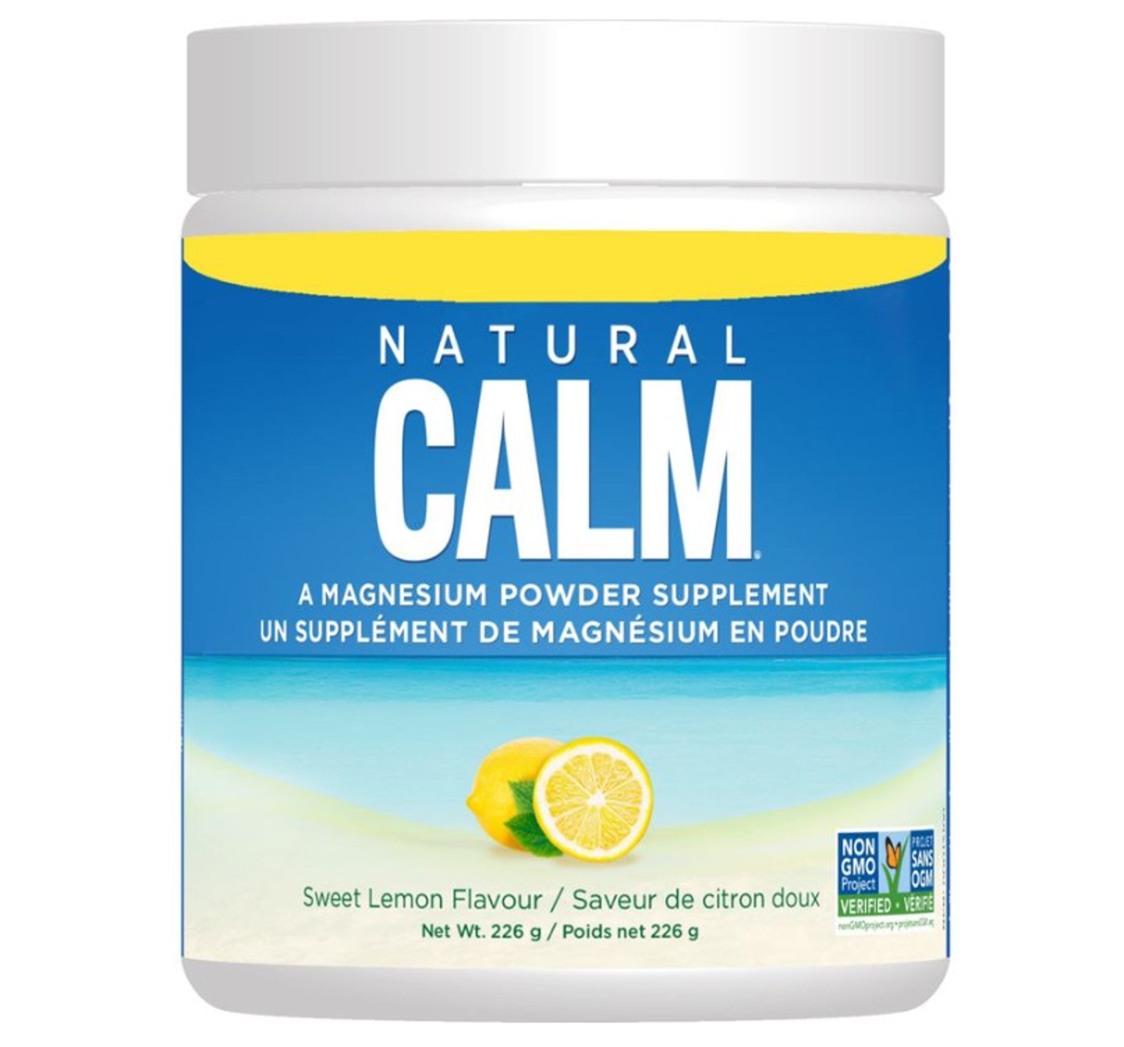 Natural Calm Magnesium Citrate Powder – sweet lemon flavor– (452g)