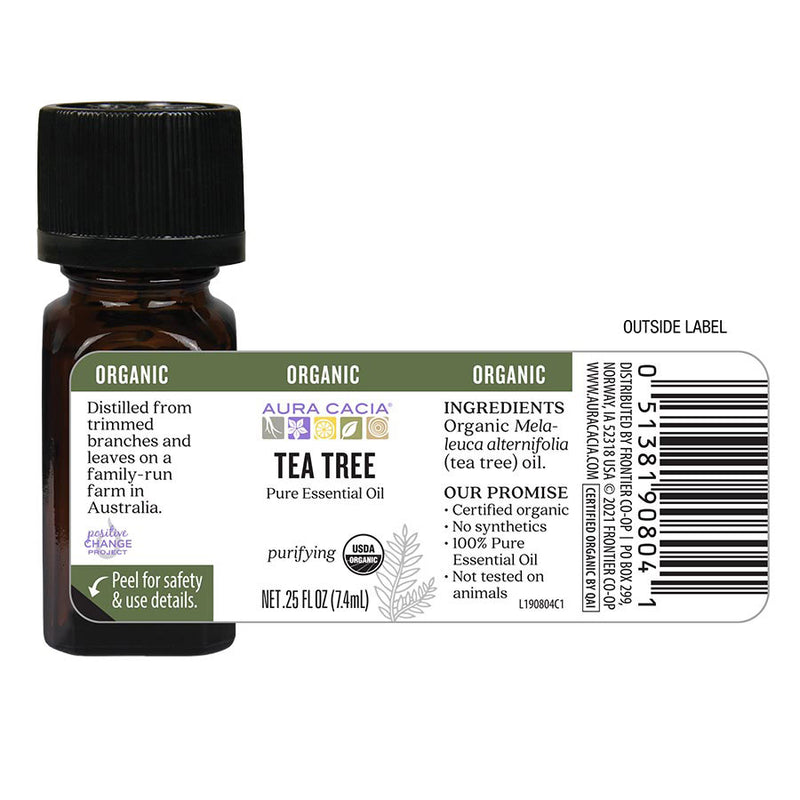 Aura Cacia Organic Tea Tree Essential Oil(7.4 mL)