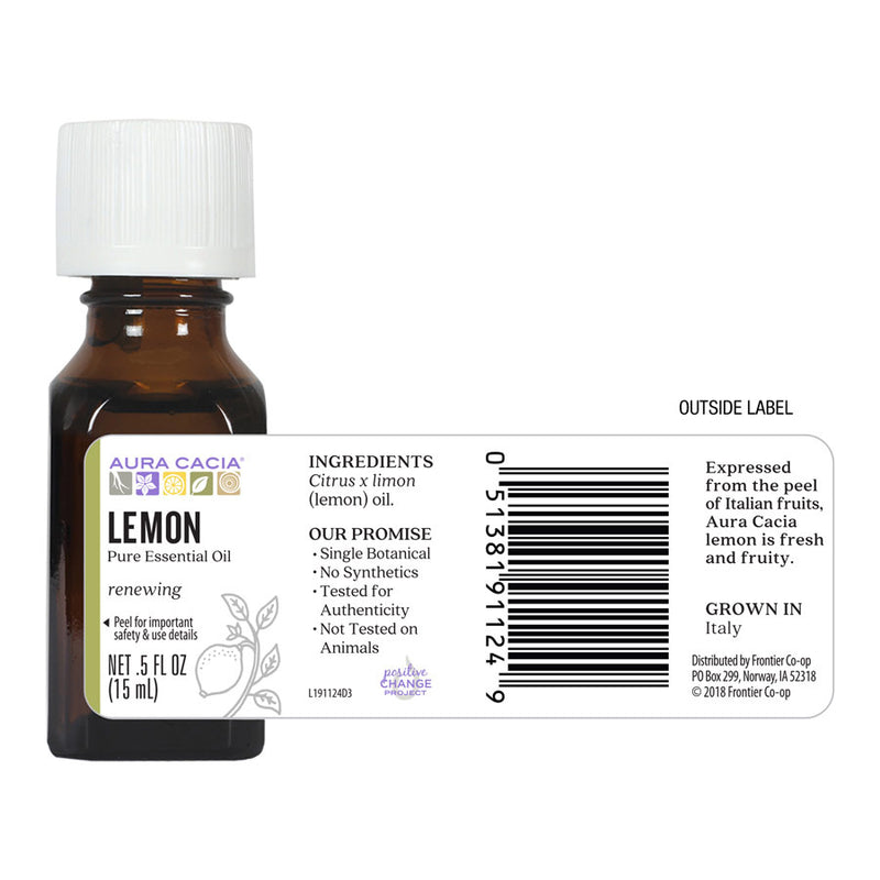 Aura Cacia Lemon Essential Oil (15 mL)