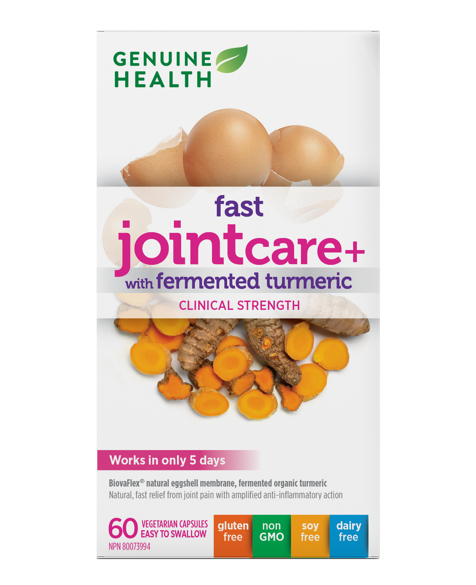 Genuine Health fast joint care fermented turmeric (60 Vcaps)