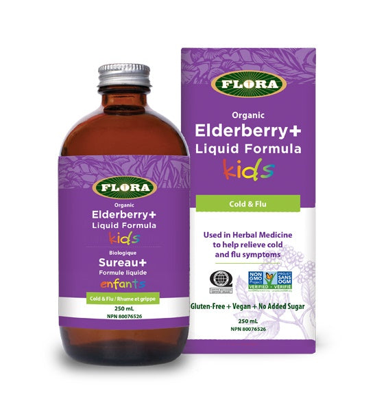 Flora Elderberry+ Liquid Formula for Kids (250 mL)