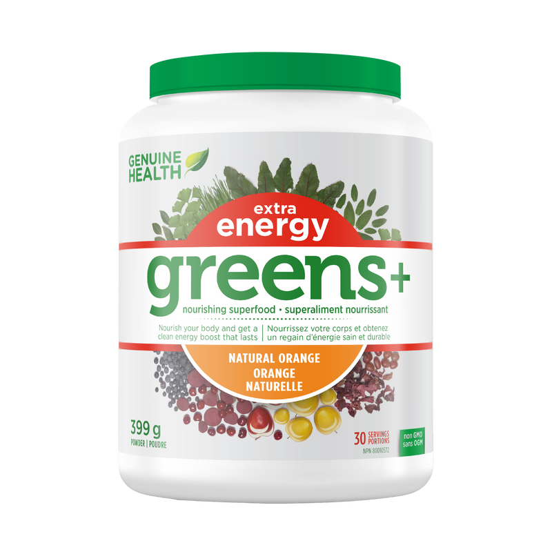 Genuine Health greens+ extra energy natural orange (399 g)