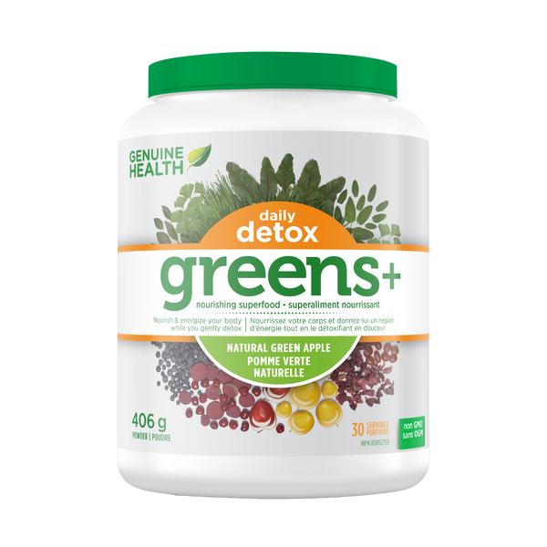 Genuine Health greens+ daily detox green apple (406 g)