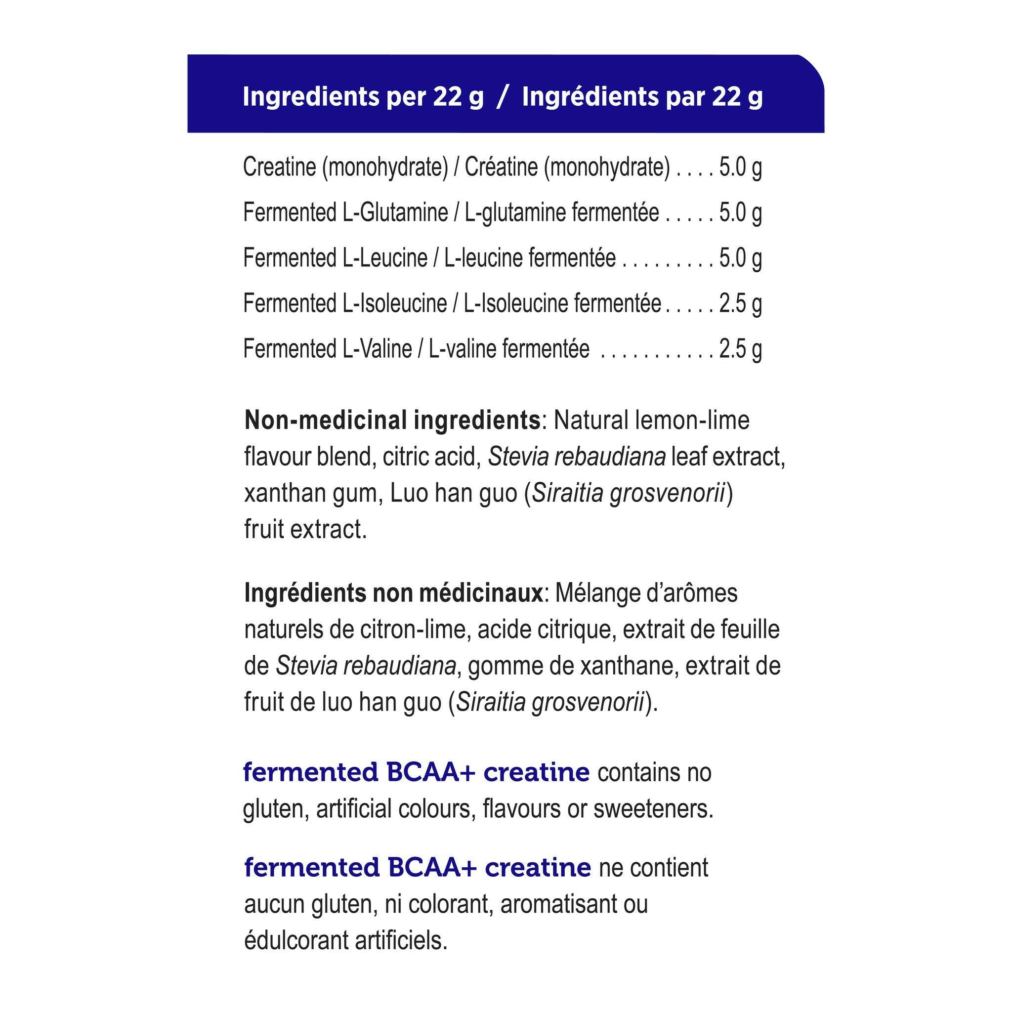 Genuine Health fermented BCAA+ creatine lemon-lime (440 g)