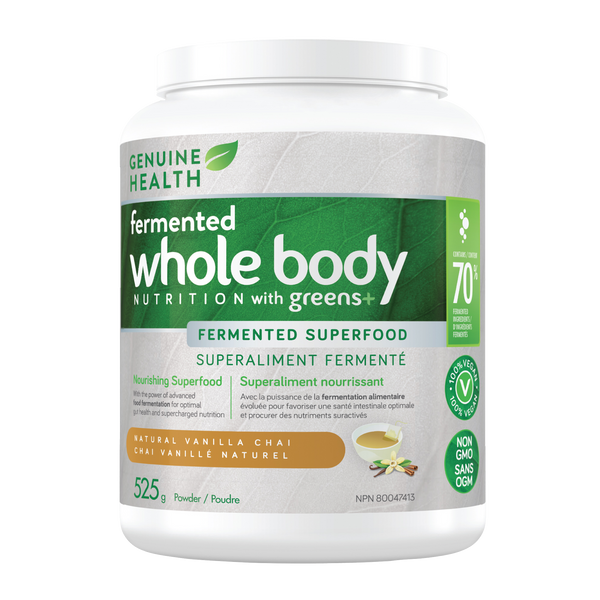 Genuine Health fermented whole body NUTRITION with greens+ vanilla chai (525 g)