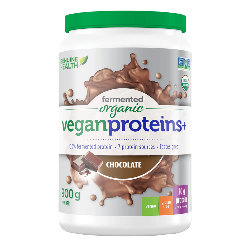 Genuine Health fermented organic vegan proteins+ vanilla | chocolate (900 g)