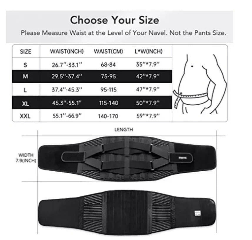 Premium Lower Back Brace Lumbar Support Belt with Adjustable Straps