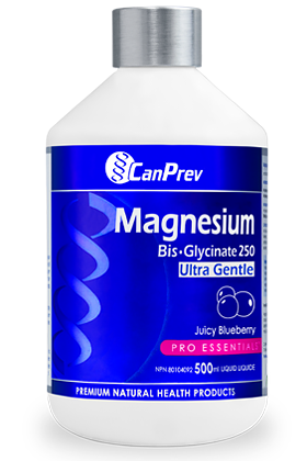 CanPrev Magnesium Bis-Glycinate 250 Ultra Gentle Liquid - Juicy Blueberry (500 mL)