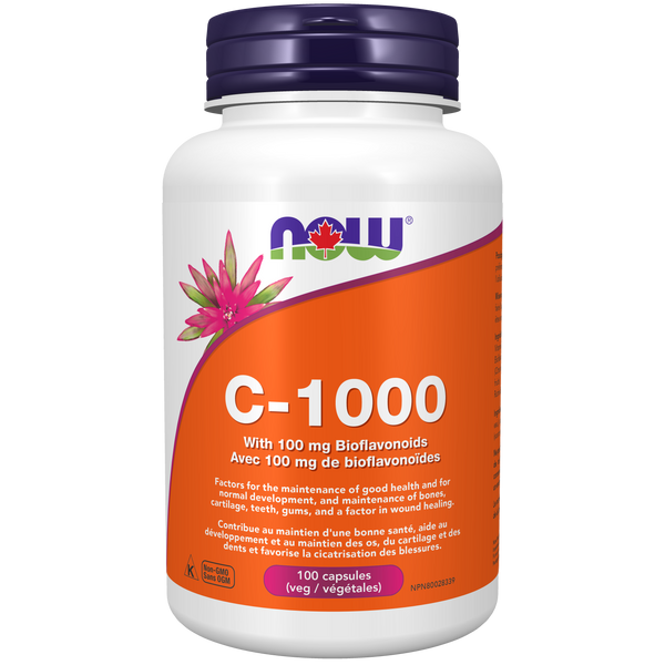 NOW C-1000 with 100 mg Bioflavonoids (100 Veg Capsules)