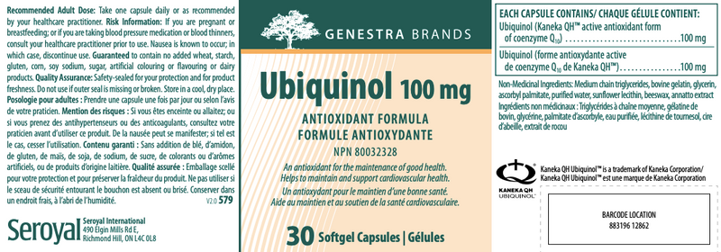 Genestra Ubiquinol 100 mg (30 softgels)