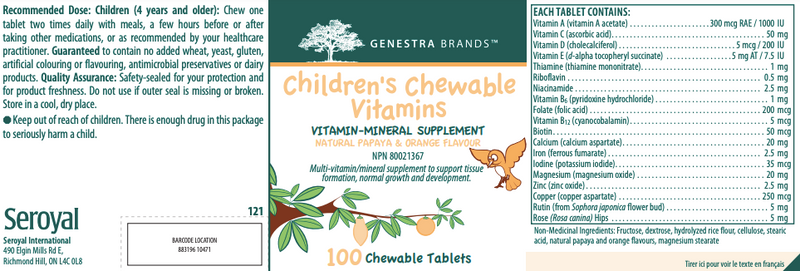 Genestra Children's Chewable Vitamins (100's chewable tab)