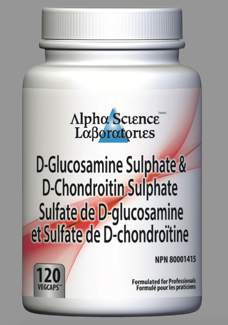 Alpha Science Laboratories D-葡萄糖胺硫酸鹽和軟骨素（120 粒 vcap） 