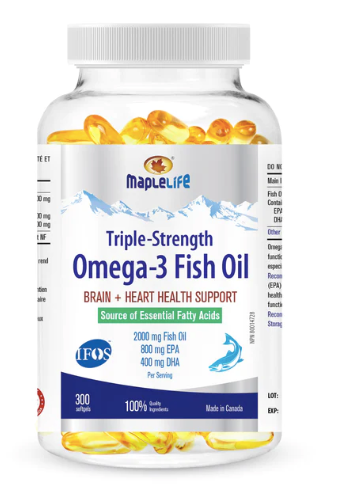 Maplelife Triple-Strength Omega-3 Fish Oil (300 Softgels)