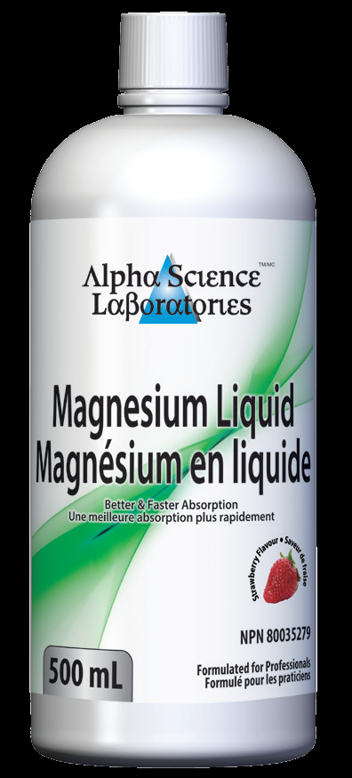 Alpha Science Laboratories Magnesium Liquid - Strawberry Flavoured (500 mL)
