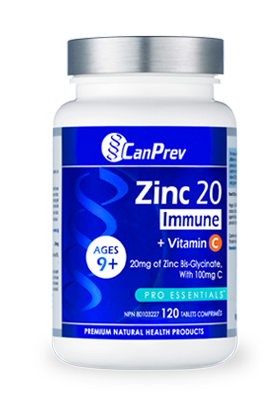 CanPrev Zinc 20 Immune + Vitamin C (120 Tablets)