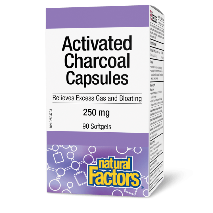 Natural Factors Activated Charcoal 250 mg (90 Softgels)