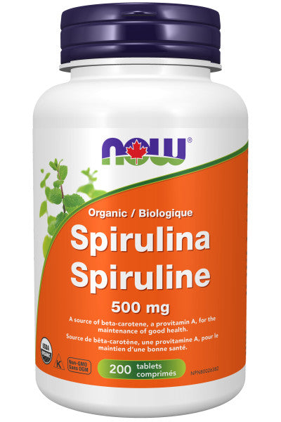 NOW Organic Spirulina 500mg (200 tabs)