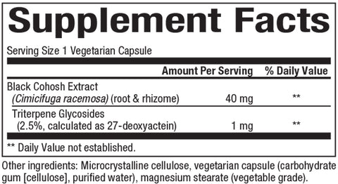 Natural Factors Black Cohosh Extract 40mg (90 Vcaps)