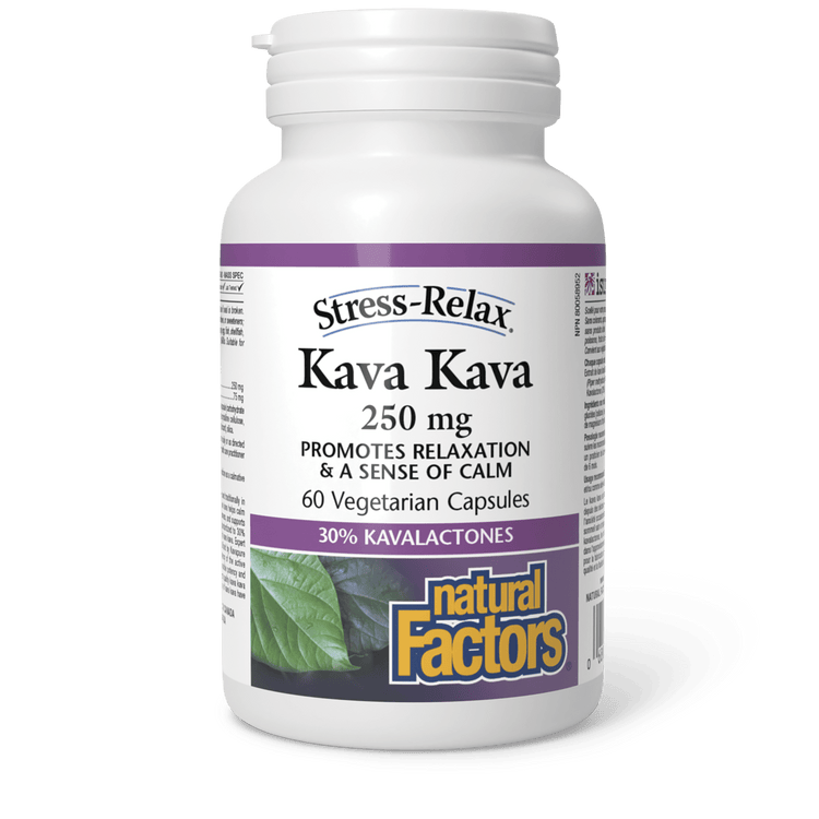 Natural Factors Stress-Relax Kava Kava 250mg (60 Vegetarian Capsules)