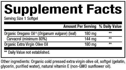 Natural Factors Oil of Oregano 180mg (30 Softgels)