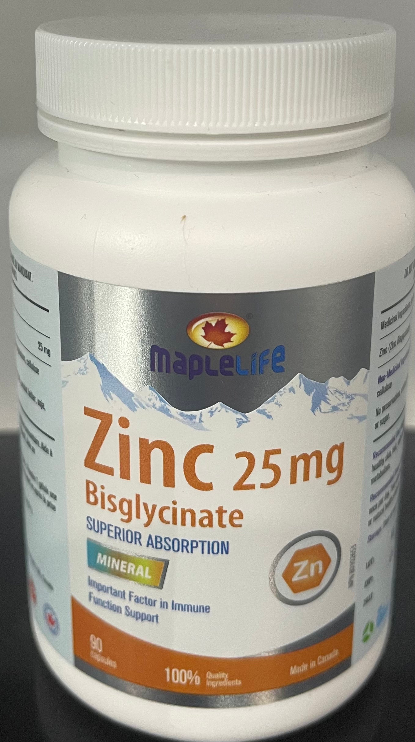 Maplelife Zinc Bisglycinate (60 capsules)