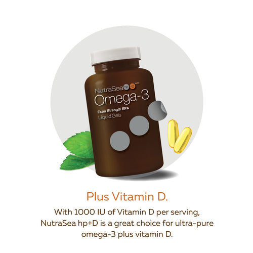 NutraSea HP + D Omega-3 液體凝膠 - 新鮮薄荷（60 粒軟膠囊） 
